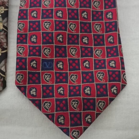 ❤️LOT 3 FENDI CHRISTIAN DIOR VALENTINO NECK TIES Horse Tassel Paisley and Dots - Picture 9 of 12